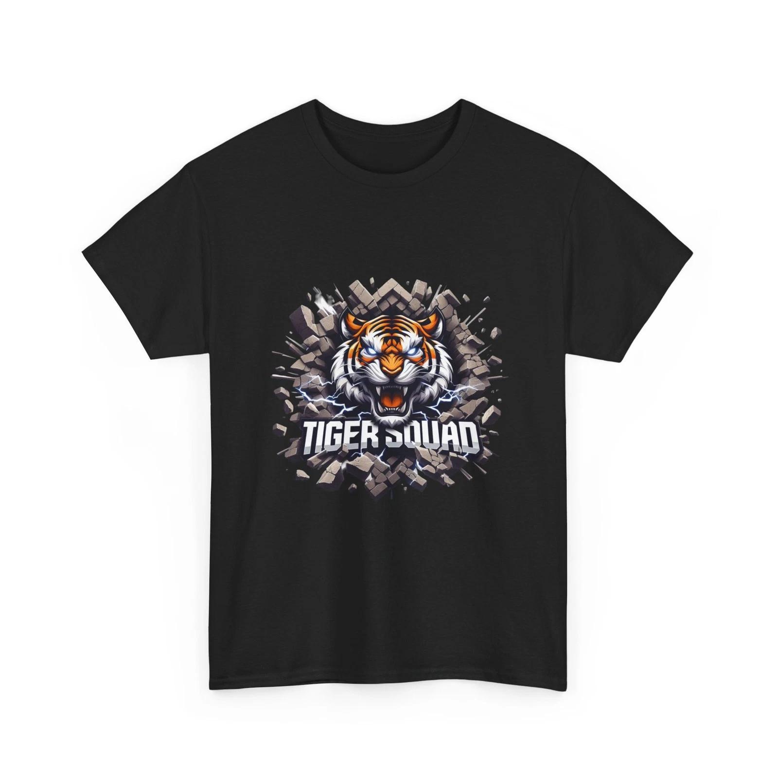 Tiger Squad T-Shirt Fierce Tiger Head Animal Graphic Tee 4XL
