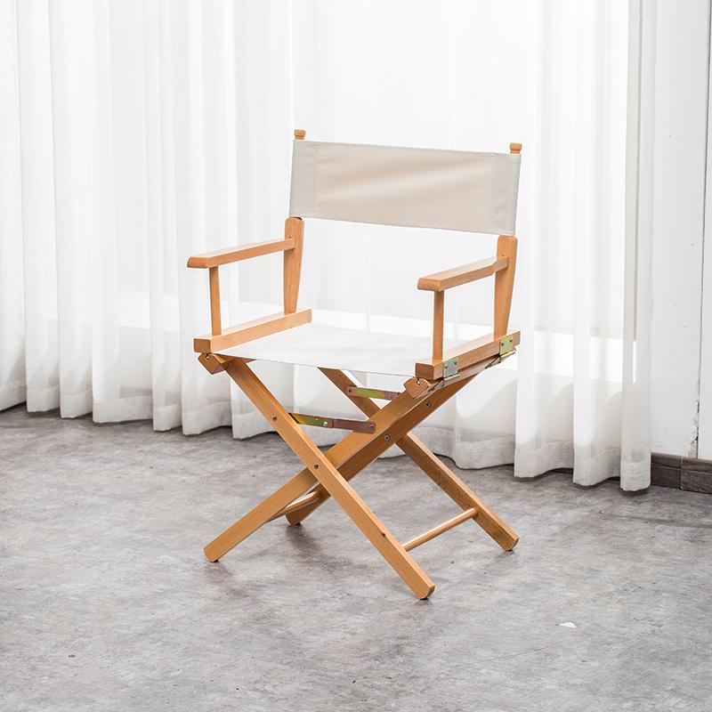 Skládací režisérské křeslo z masivního dřeva s plátěnou opěrkou - Barová stolička, Venkovní, Na líčení nebo Rybářské křeslo
