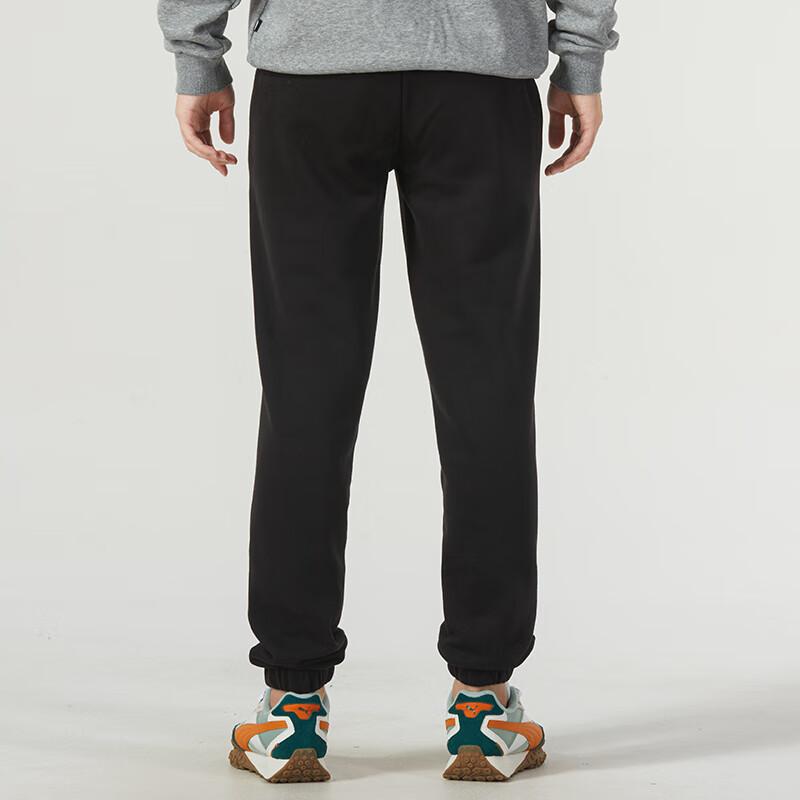 PUMA Solid Color Fleece Lined Warm Drawstring Knit Sports Pants Men bottoms Black 678450-01