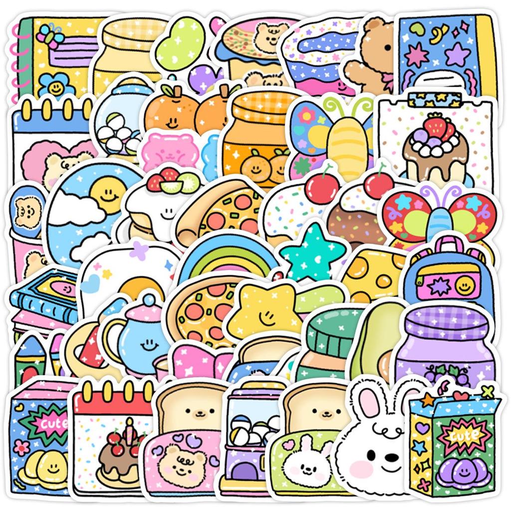 50 Sparkly Expression Doodle Stickers - Waterproof Decorative Art for Phone & Computer