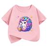 Funny Colorful Hedgehog T-Shirt Printed T Shirt Girls' Summer Clothes Short Sleeve Tops T-Shirts Cute Kids Clothing