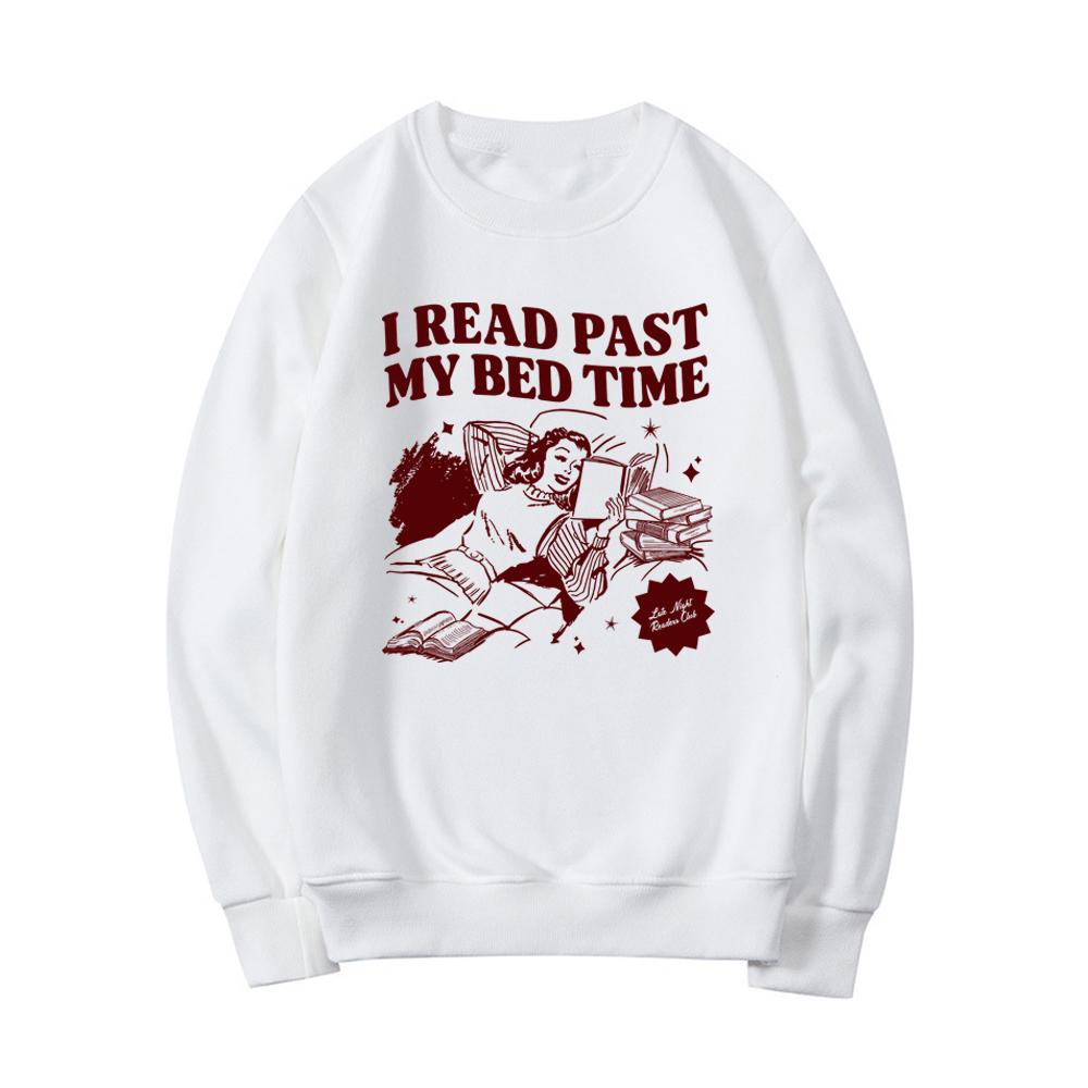 Mikina Knižní klub Pozdní noční čtenář Svetr Knižní klub Dámská mikina Dlouhý rukáv Ležérní Pulovr Kulatý výstřih Mikina s kapucí pro milovníka knih