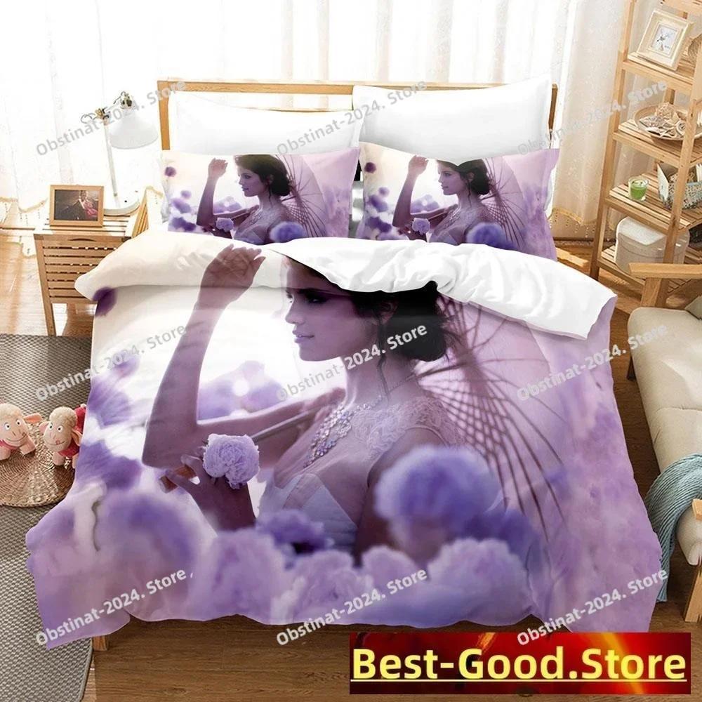 Top Sexy Selena Gomez Bedding Set Printed Single Comforter Quilt Bed Cover Duvet Cover Pillow Case 3 Pieces Sets Kids Adult Size