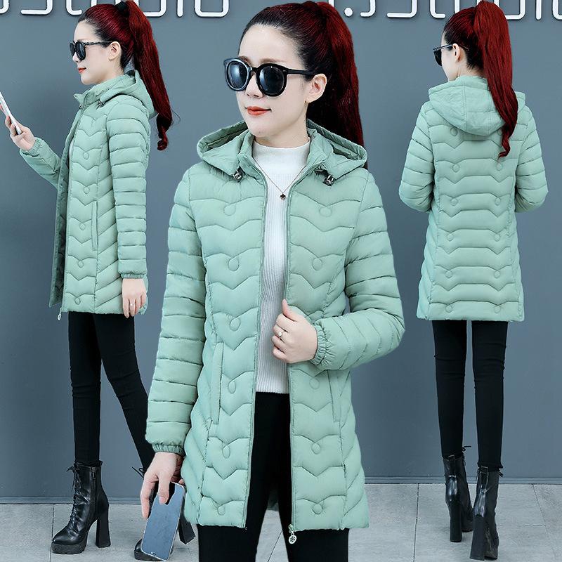 Parkas Frauen Mit Kapuze Winter Jacke Koreanische Dicke Unten Baumwolle Kleidung Mittleren Alters Weiblichen Mantel Mutter Warme Lange Outwear 6XL