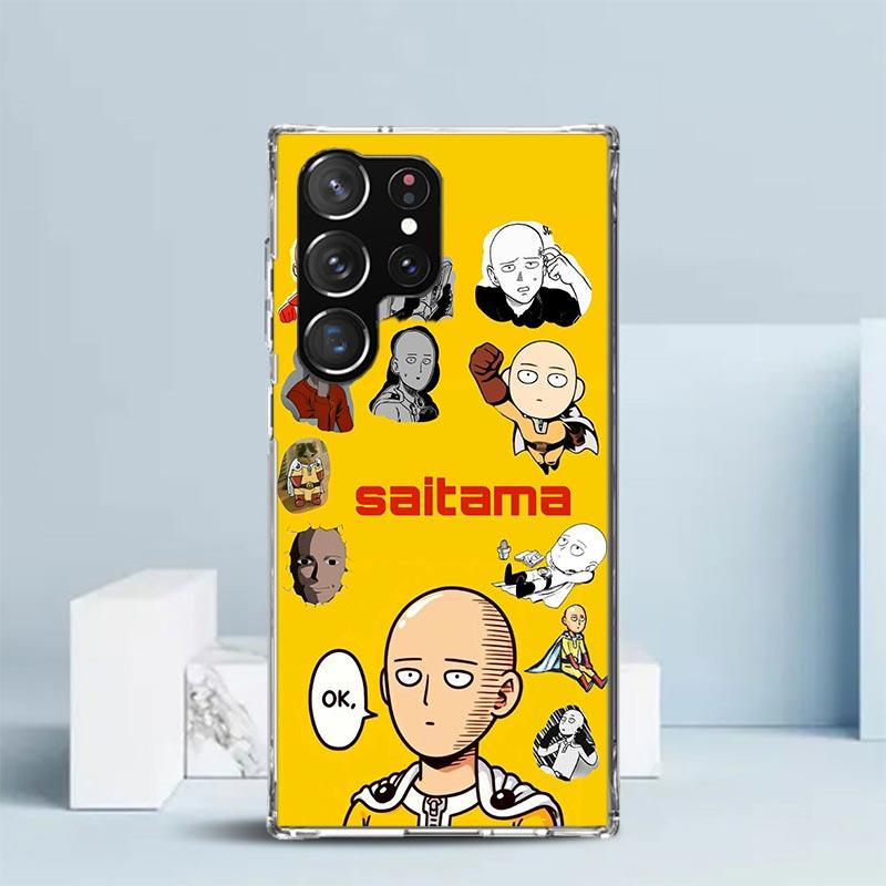One P-Punch-Man Saitama King Soft Cover for Samsung Galaxy S25 Edge S26 S24 S23 Ultra Phone Case S22 S21 Plus S20 FE Print Patte
