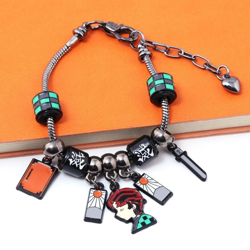 Браслет Клинок, рассекающий демонов, Периферия Камадо Танджиро, Сделай сам, Мультяшный, Студенческий, Простой, Аниме, Креативный, Для быстрой девушки, Праздничный подарок