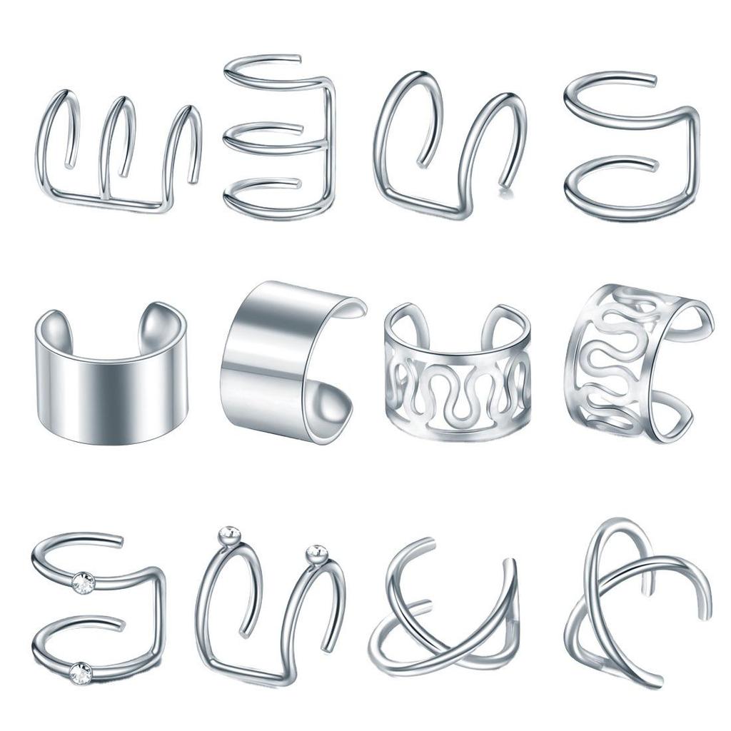 Stainless Steel Ear Clips, No Piercing Required - Simple and Stylish Earrings for Bold Personalities.