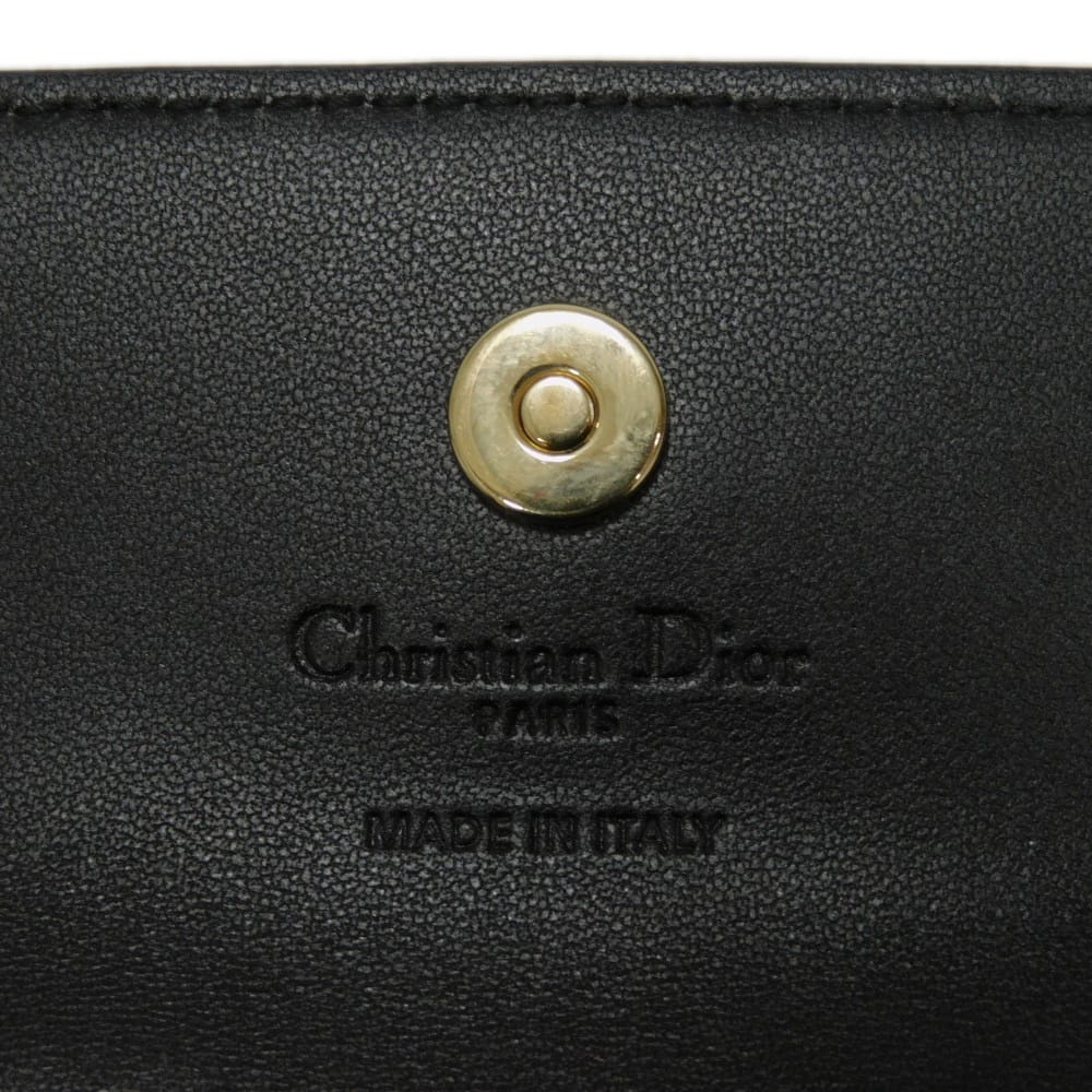 Used 10656 Glycine Wallet S0966ONMJ_M900 7941 Current Logo Charm Coin Purse Card Case Cannage Black Women's from Japan