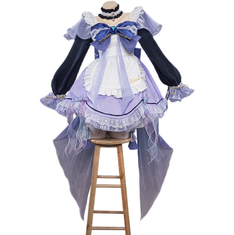 Lavender Sangomiya Shinkai Maid Costume, Halloween Costume, Christmas Costume, White, Size S