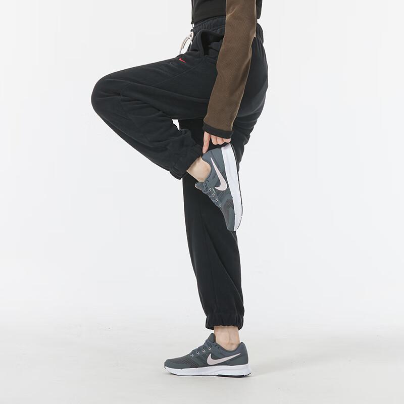 Nike Dragon Soar New Year Series Solid Color Logo Drawstring Fleece Cuffed Knit Sports Pants Women Bottoms Black FZ6388-010