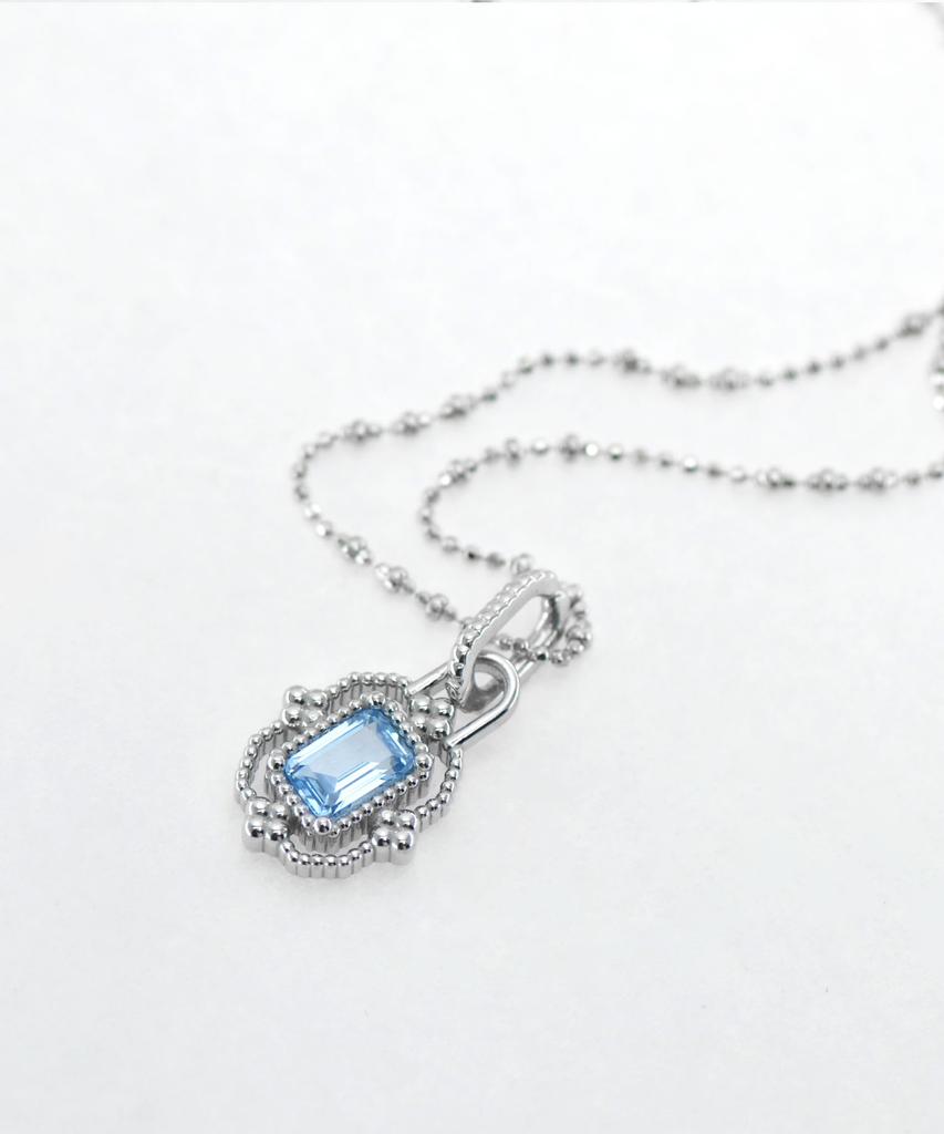 Vivus Rapillus Royal Aqua White Gold Silver Necklace