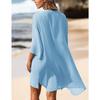 Sommer Damen Übergröße Strickjacke Hemd Bluse Kleid Mini Kurzes Kleid Sonnenschutz Strandhemd