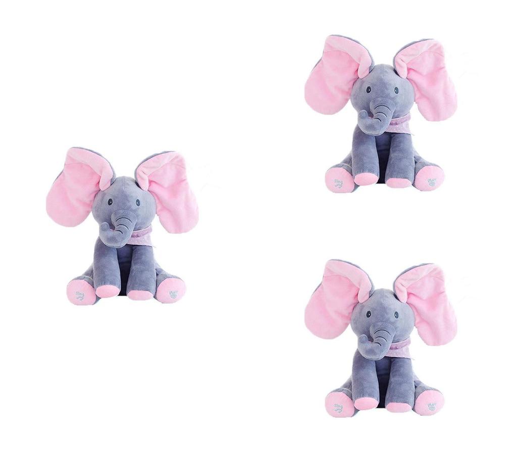 Elephant Peekaboo Singing Baby Plush Toy Stuffed Animated Soft Toy Gift Kids