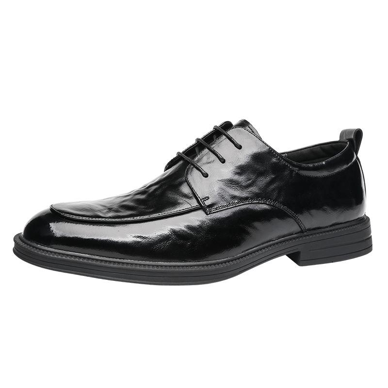 Support Customized Men's Business Leather Shoes Men's Shoes Genuine Leather First Layer Cowhide Wedding Derby Shoes Formal Commuter Pure Leather