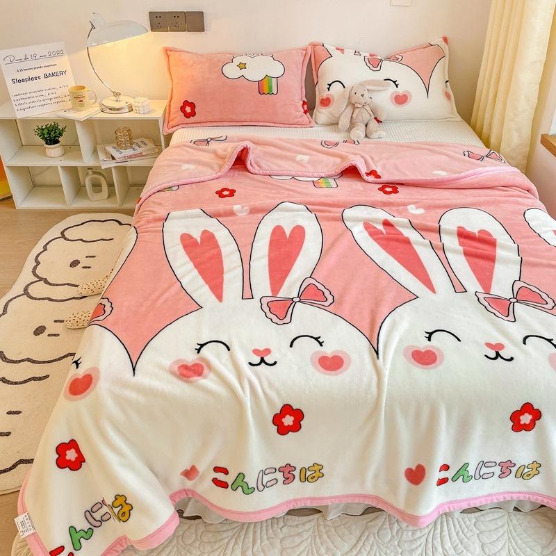 Thick Milk Velvet Blanket Double Bed Bedding Soft and Skin Friendly Home Textile Multiple Styles To Choose From Machine Washable Not Easy Shed Hair