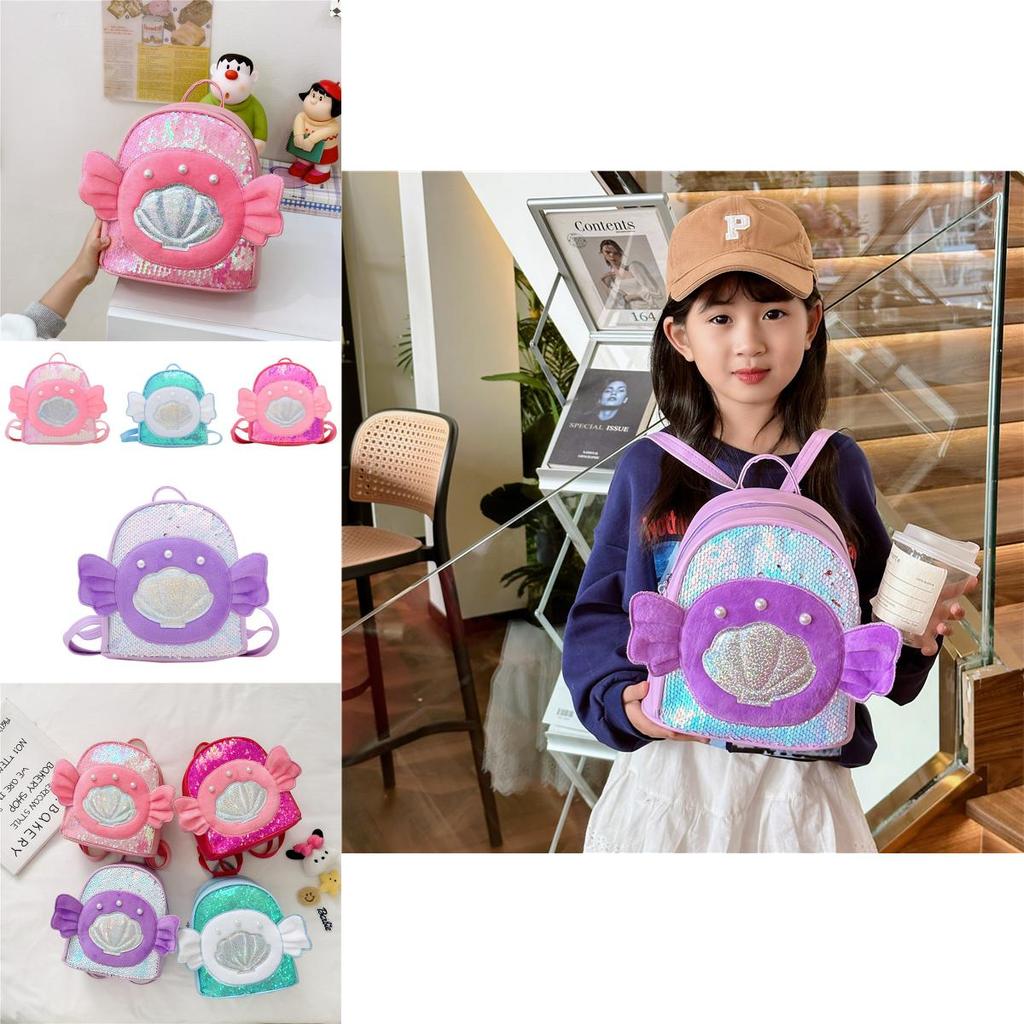 Adorable New Pu Sequin Mini Backpack With Cute Wings For Kids In Bright Colors
