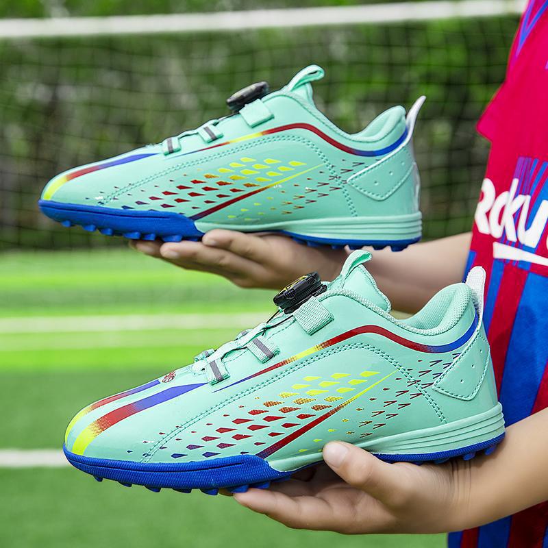 Rotary Buckle Low-Top Kids' Football Shoes for Indoor & Outdoor - Boys & Girls TF Studs
