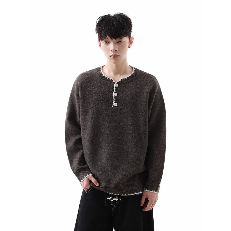 51 Hip-Hop American Style Loose Casual Knitwear for Men, Autumn Trendy Brand Oversize Relaxed Vintage Sweater