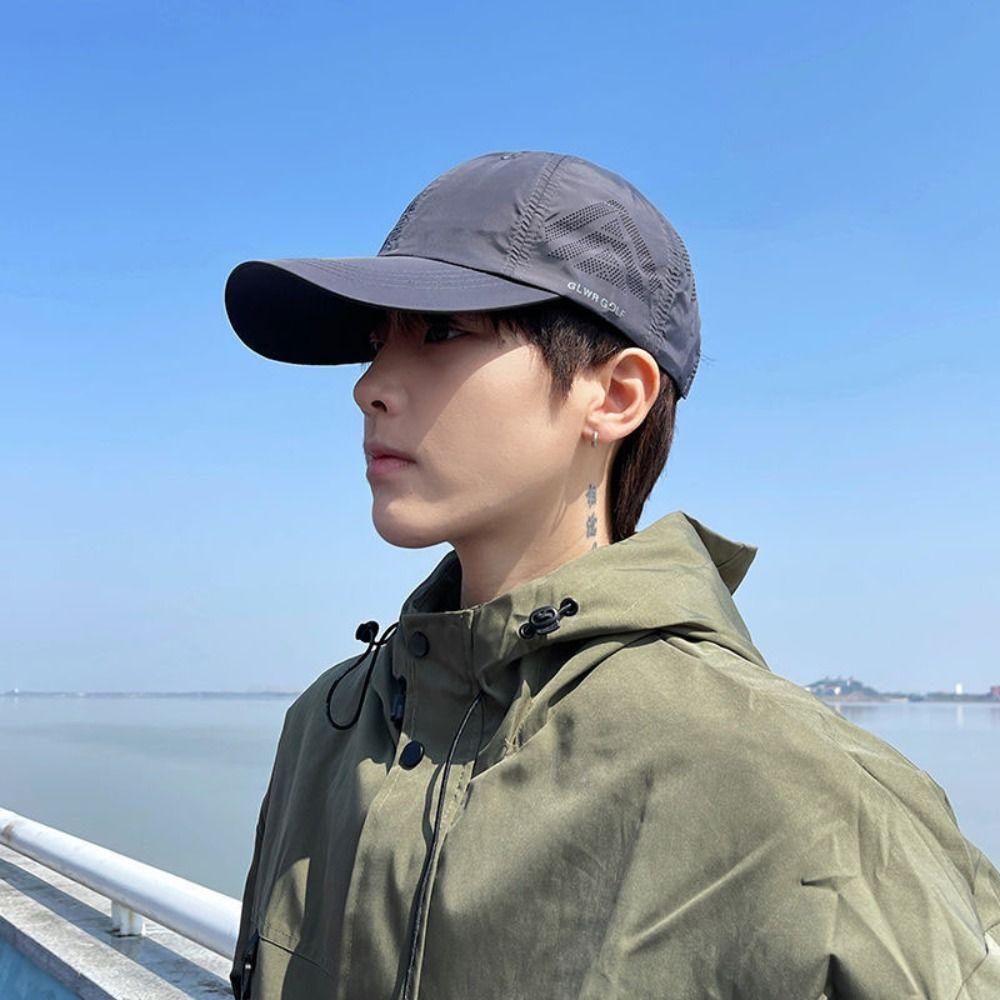 

Solid Color Quick Dry Baseball Cap Ultra Thin Sun Hat Breathable Men Snapback Cap Fishing синій