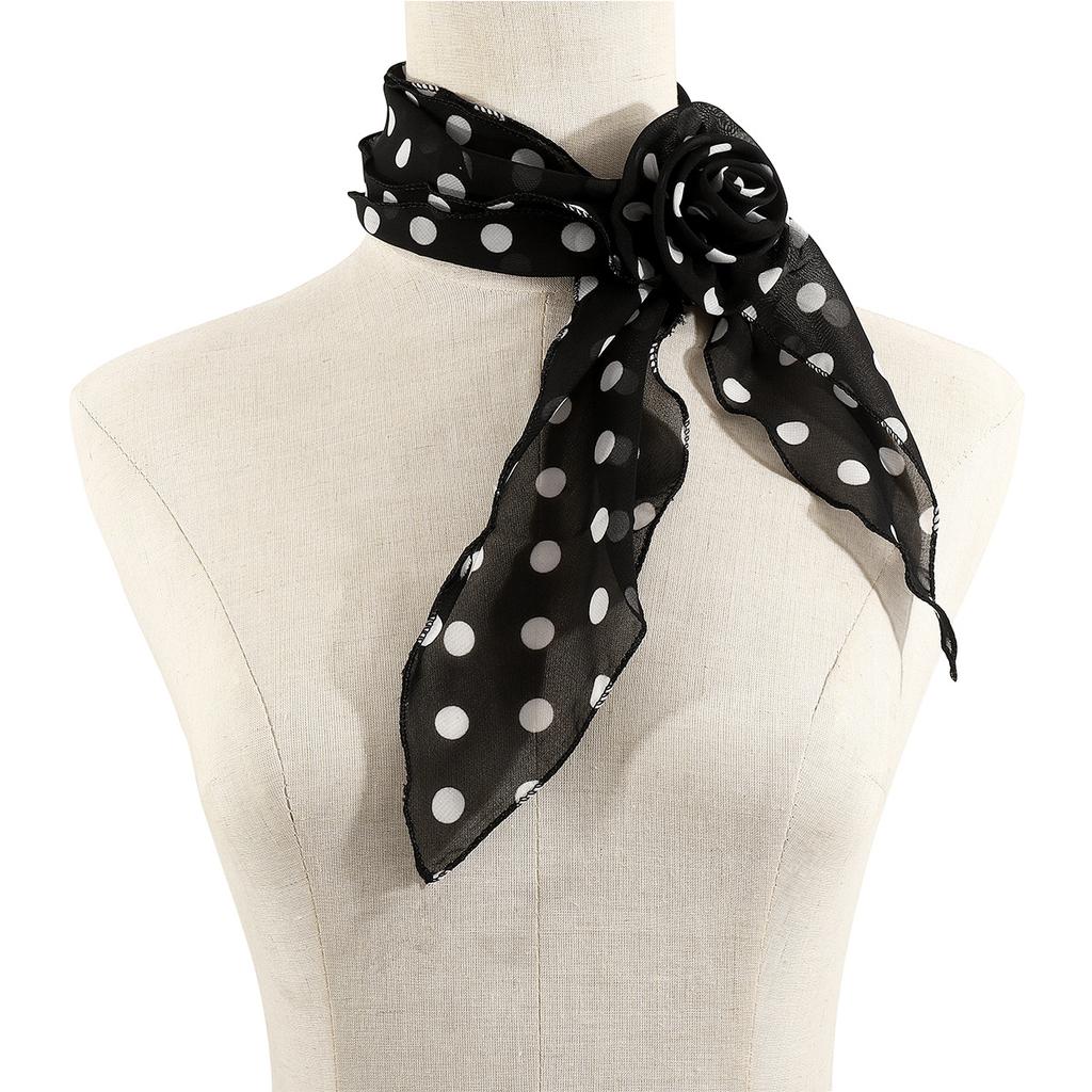 New Long Scarf High Grade Leopard Print Polka Dot Rose Fashion All Match Scarf Neck Decoration