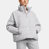 Under Armour Solid Color Training Sports Stand Collar Short Down Jacket Women Outerwear Gray 1378859-014