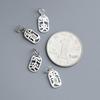 S925 Sterling Silver Vintage Hollow Peace & Good Luck Pendant for DIY Beaded Bracelet Jewelry Accessories