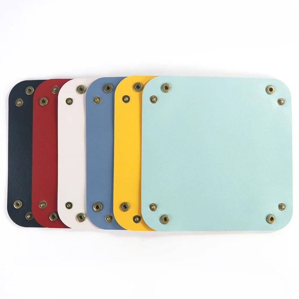 1PC 20cm/7.87inch PU Leather Tray Jewelry Tray Glossy Leather Desk Organizer Leather Tray for Jewelry/Key/Coin/dice Etc.