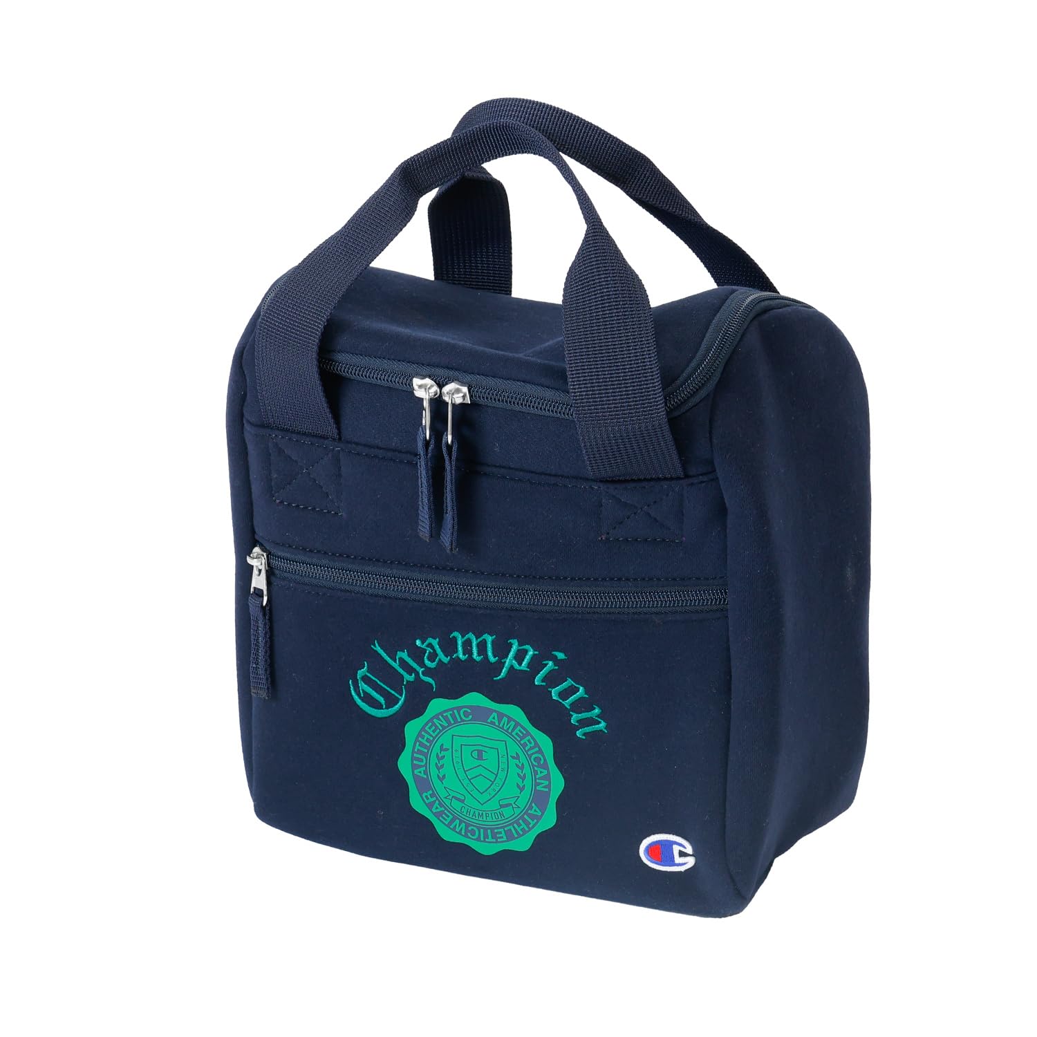 

Champion Outdoor Fleece Embroidered Rubber Print Back Mesh Drink Bag Front Zip Pocket Accessories Golf Navy C3-BG703B Men s