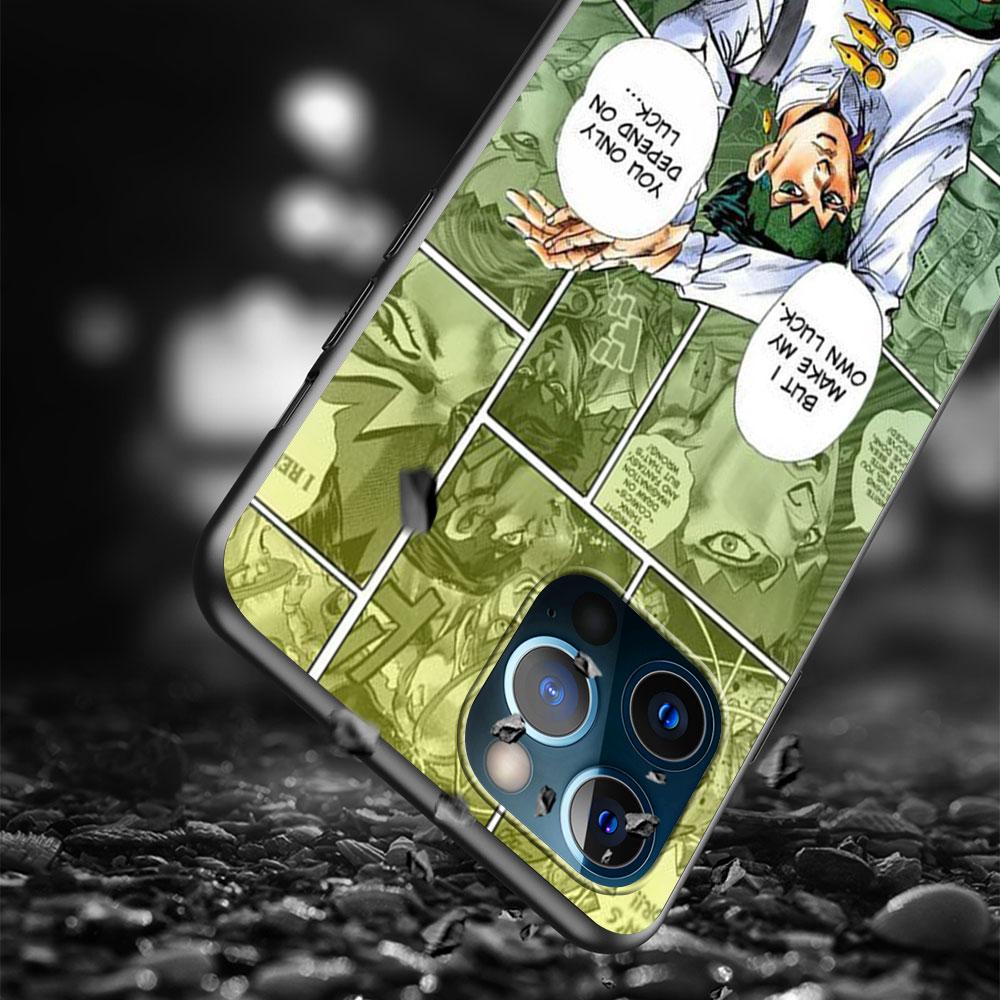 J -Jojos Anime Black Case For Apple Iphone 11 13 12 Mini 14 Pro Max Xr 7 8 +Se 2020 Xs 6 6s Plus 5 5s Silicone Phone Cover