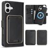 3 in 1 Detachable Magnetic Wallet Leather Case For iphone 16 Pro Max 15 Plus 13 12 16E Cash Cards Holder Bag For Magsafe Cover