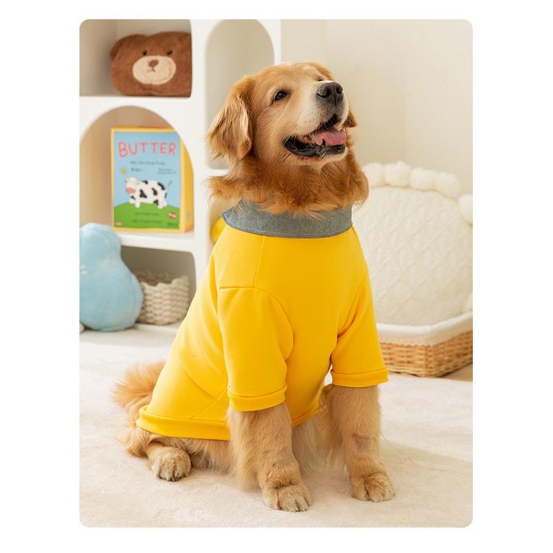 Felpa Termica Stampata con Collo a Polo Calda Per Cani di Taglia Grande Abbigliamento per Animali Domestici