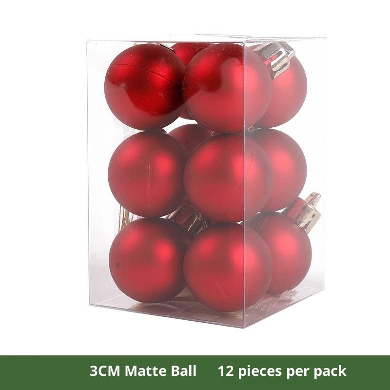 6/12Pcs 3-10Cm Christmas Decorations Red Electroplated Plastic Christmas Balls Christmas Tree Ornaments