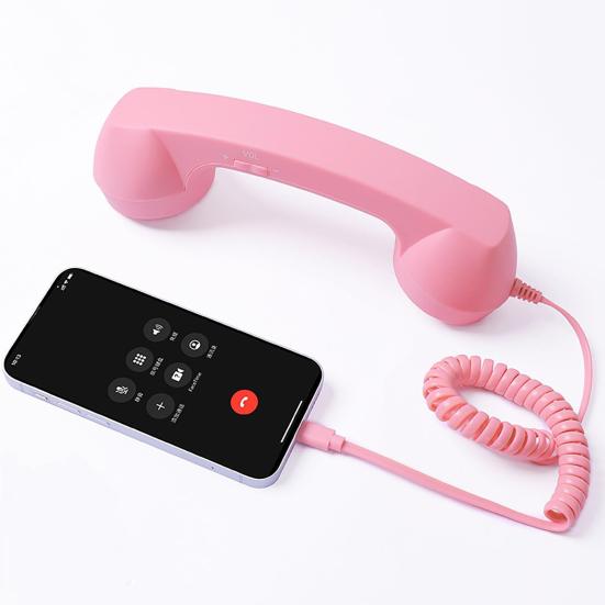 Retro Phone Handset with 3.5MM Socket Type-C Cellphone Smartphone Handheld Receiver Universal Vintage Old