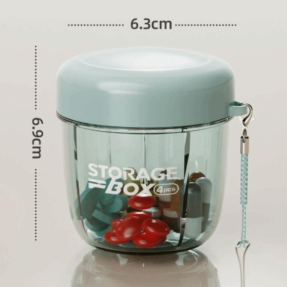 Plastic Medicine Container 4 Grids Pill Organizer Box New Sealed Pill Dispenser  for Vitamin