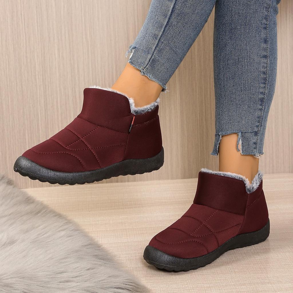 Fashionable New Style Comfortable and Non Slip Snow Boots Winter  Round Toe Flat Bottom Velvet Women's Boots