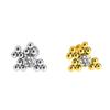 Diamond-Inlaid Stainless Steel Lip Stud Piercing Earring - 1.2*6/8mm