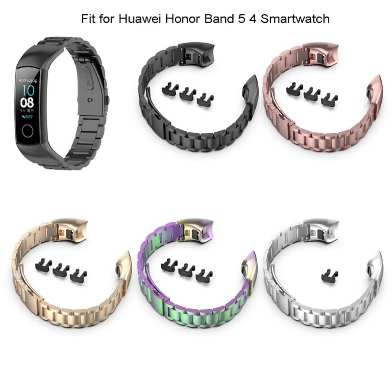 Suitable for Huawei for Honor Band 5 4 Watch Band Adjustable Stainless Steel Replacement Strap Wristband Bracelet Rust P