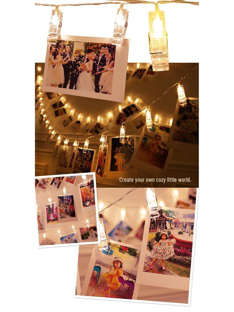 Star Photo Clip String Lights - Creative Room Decoration & Night Light Gift