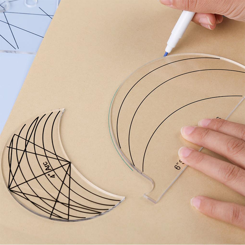 Pack of 6 DIY Creative Quilting Templates Transparent Convenient Exquisite Ergonomic Grip Sewing Accessories Quilting Supplies