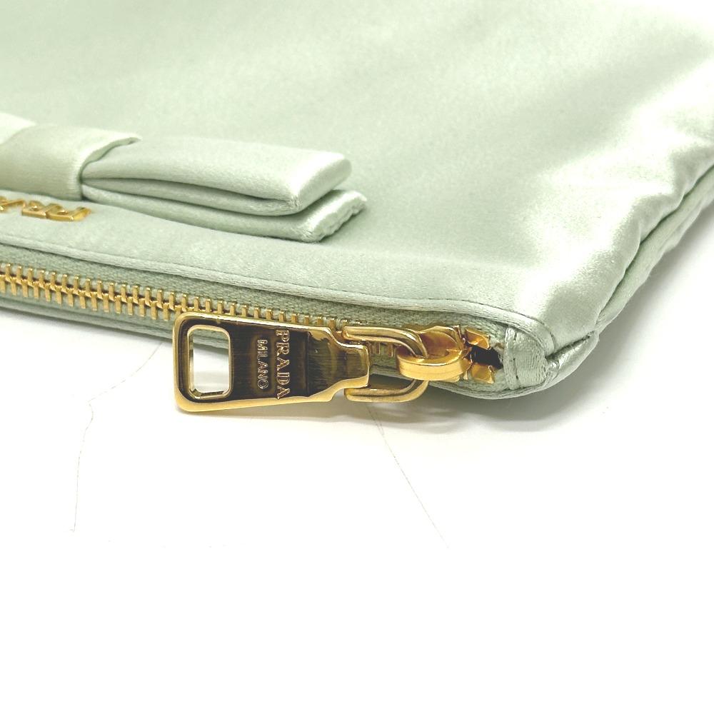 PRADA 1M1214 Logo ribbon Clutch Bag Makeup Pouch Multi-Pouch Cosmetics Pouch