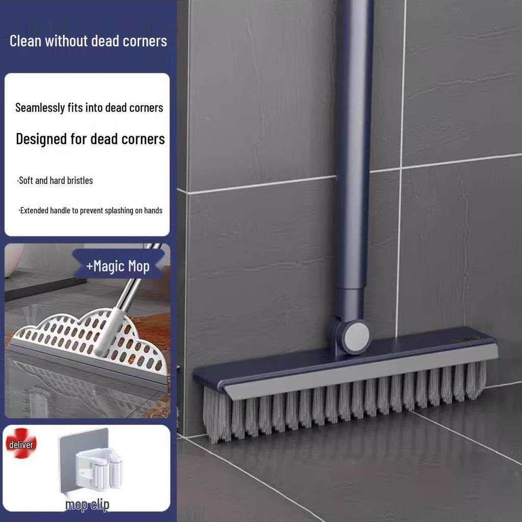 Long-Handle Floor and Tile Brush for Bathroom Cleaning