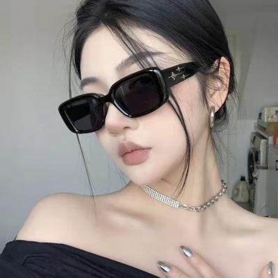 Korean Version Fashion Retro Rectangle  Sunglasses for Women Men StarHigh Quality Shade Glasses Anti UV Street Pos Eyeglasses