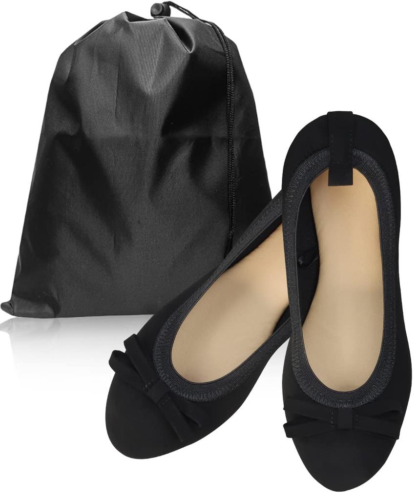 Tophana Portable Folding Slippers Antibacterial and Storage Pouch Portable Shoes Size Women's [Super Comfortable, Deodorizing] [Waterproof Lining,