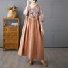 Dimanaf 2025 Summer Plus Size Dress Women Casual Linen Dress Loose Basic Floral Long Vintage Dress Maxi