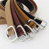 Vintage Women'S Leather Belt With Metal Snap For Jeans Medium Width Minimalist Modern Design Suitable For Various Styles