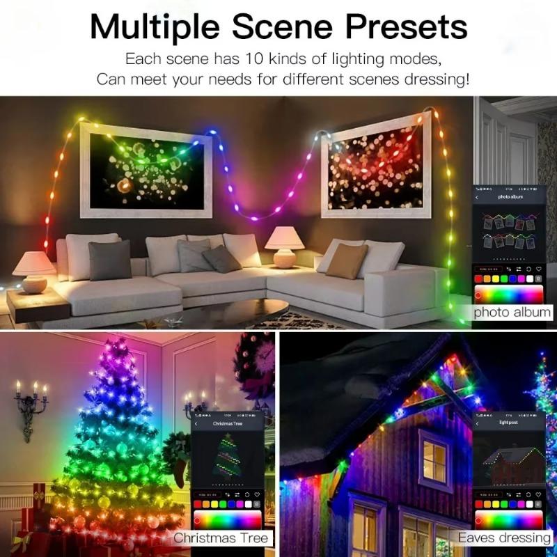 20M RGBIC Bluetooth Smart String Lights LED Multicolour Lights Waterproof Christmas Decor Fairy String Led Fantasy Fairy Light