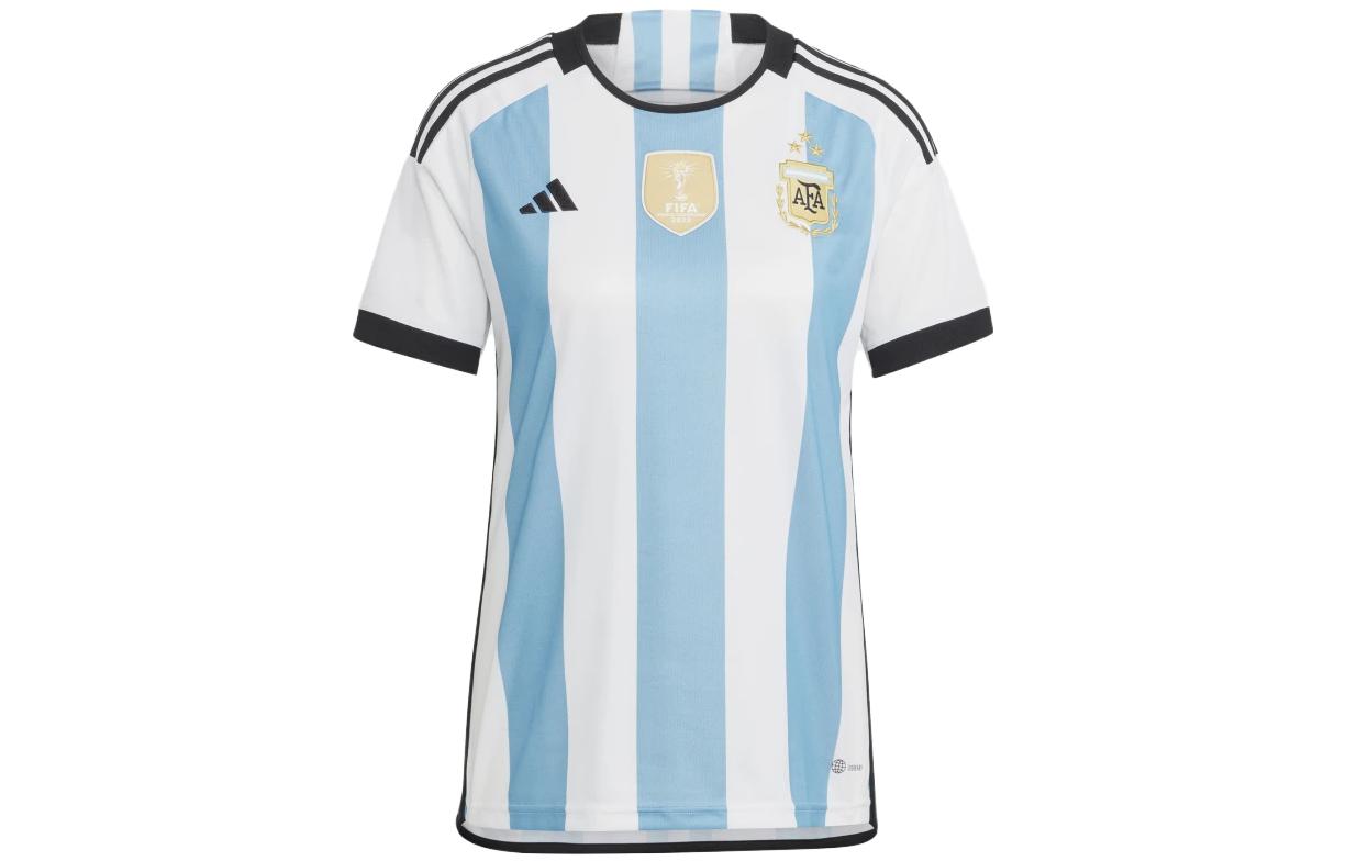 

Adidas Argentina T Shirts Women s White Crew Neck Moderate Straight Fit IB3596 2XS