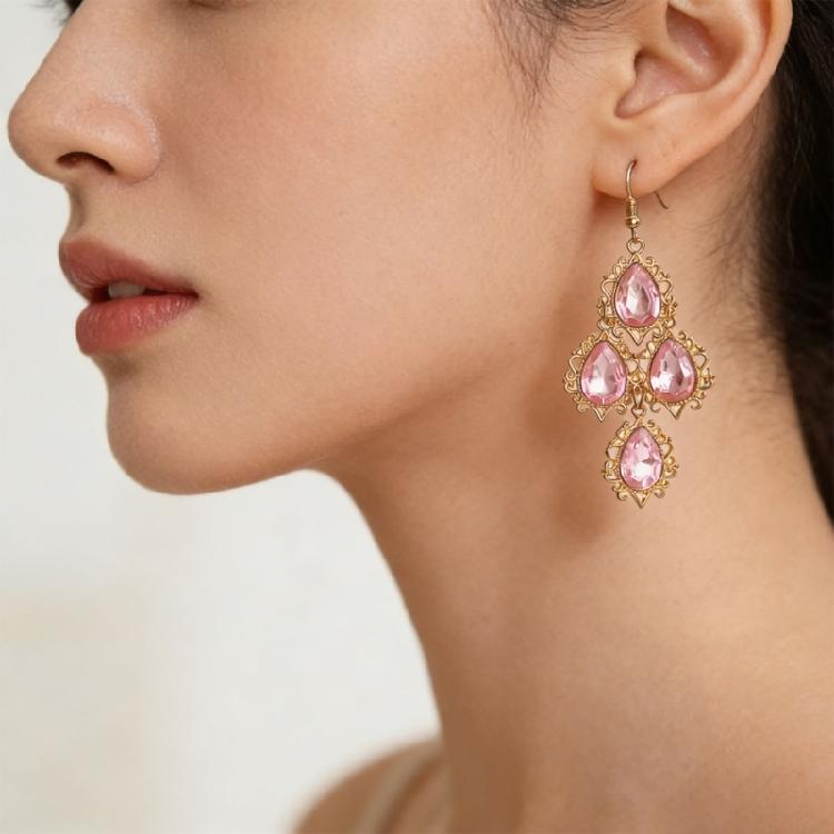 Pair of Drop Earrings in Vibrant Color Dangle Styles Alloy for Sensitive Skin