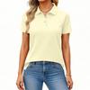 Polo da Donna a Maniche Corte con Collo e Bottoni Vestibilità Classica Top Casual Basic T-shirt Morbida Traspirante Camicetta per l'Uso Quotidiano