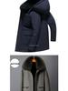 2025 Men's Mid-Length Winter Parka: Warm Down Jacket with Detachable Liner for Middle-Aged and Elderly Dads